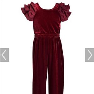 Girls Velvet Jumpsuit